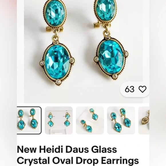 Heidi Daus “Eye Of The Sea” Turquoise drop earrings - Picture 3 of 5